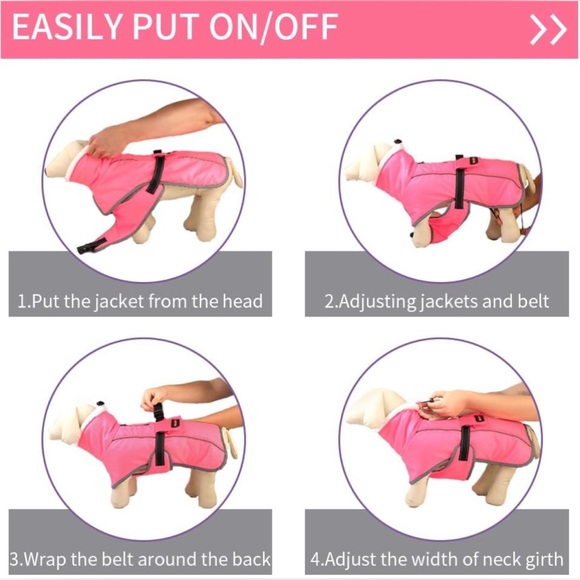 Mklhgty Warm Dog Winter Coats, Reflective & Adjustable Dog Jacket with Buckle Tu - Picture 3 of 8